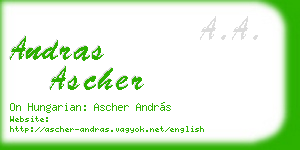 andras ascher business card